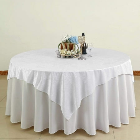 

72x72 in White Square Premium Velvet Table Overlay