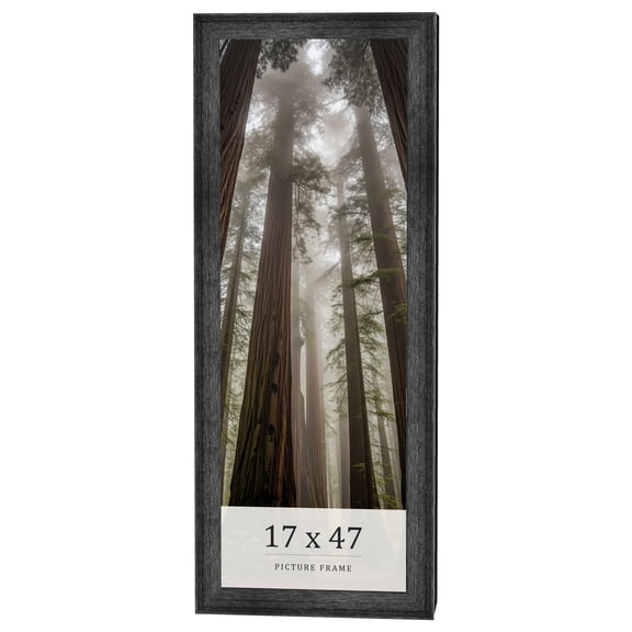 17x47 Frame Black Real Wood Picture Frame Width 1.5 inches | Interior Frame Depth 0.5 inches | Barn