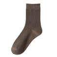 thumbnail image 5 of Baberdicy Men's Classic Casual Mid-Calf Socks, Breathable Cotton Blend Ribbed Striped Socks, Comfortable Athletic Everyday Socks (Multi-Pack),Terracotta Fits All – Gift Ready, 5 of 5