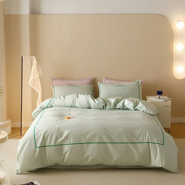 New cotton washed cotton edge four piece set, simple bed she