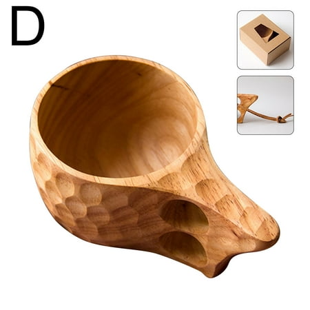 

Pinshui Portable Wood Coffee Mug Wooden Rubber Tea Cups Water Drinking Mugs Drinkware