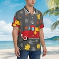 thumbnail image 5 of Daiia Red Pickup Truck With Pumpkins Hawaiian Shirt for Men Gentle Cotton Regular Short Sleeve Casual-Large, 5 of 9