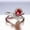 Red, variant on Water Drop Blue Red CZ 925 Silver Band Women's Engagement Cross Ring Size 6-10