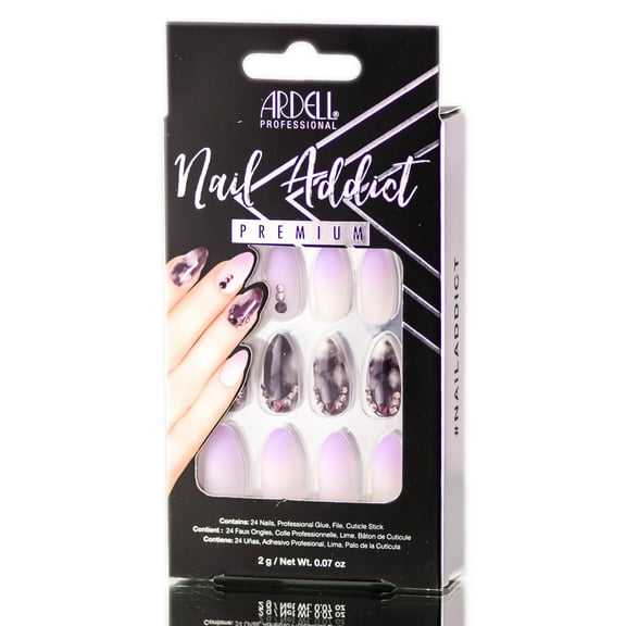 Ardell Nail Addict Premium Artificial Nail Set - Marble Purple Ombre