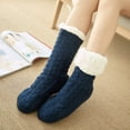 thumbnail image 5 of TELOLY 2Pairs Slipper Socks for Women,Lamb Fleece Slipper Socks,Anti-Slip Dot Sole Fuzzy Socks,Combination1, 5 of 7