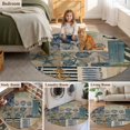thumbnail image 6 of Summer Nautical Round Living Room Rugs 8 ft, Blue Starfish Shells Anchor Boat Patchwork Linen Washable Large Area Rug with Non-Slip Sturdy Edge Binding Round Carpet for Dining Room Kitchen Office, 6 of 9