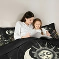 thumbnail image 7 of Sun Moon Comforter Set Stars Space Psychedelic Comforter Teens Black and White Twin Size Galaxy Bedding Set Botanical Branches Constellations Decor Quilt Set with 1 Pillowcase, 7 of 7