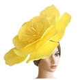 thumbnail image 5 of UJNDER Elegant Women's Headband With Flower for Tea Parties and Weddings Featuring Mesh and Feathers Yellow, 5 of 5