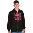 thumbnail image 4 of Wear Pink For My Wife Breast Cancer Zip Hoodie Sweatshirt Men Brisco Brands S, 4 of 6
