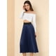 thumbnail image 4 of Falda Midi plisada Allegra K de Fiesta Azul oscuro S, 4 of 6