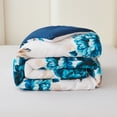 thumbnail image 5 of Koniroom Classic Blue Floral 3-Piece Modern Flower Comforter Set, Full/Queen, 5 of 7