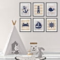 thumbnail image 2 of Andaz Press Nautical Theme Nursery Hanging Wall Art, Rustic Distressed Wood, Anchor, Lighthouse, Whale, 2 of 3