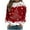 Red, variant on Ugly Christmas Long T-Shirt for Women 2024 Funny Christmas Sweatshirt Crewneck Xmas Party Pullover