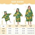 thumbnail image 3 of Dailycode Wearable Blanket Hoodie Oversized Sherpa Flannel Blankets with Pocket for 3-14 Year Old Cartoon Pineapple and Tropical Leaves, 3 of 7