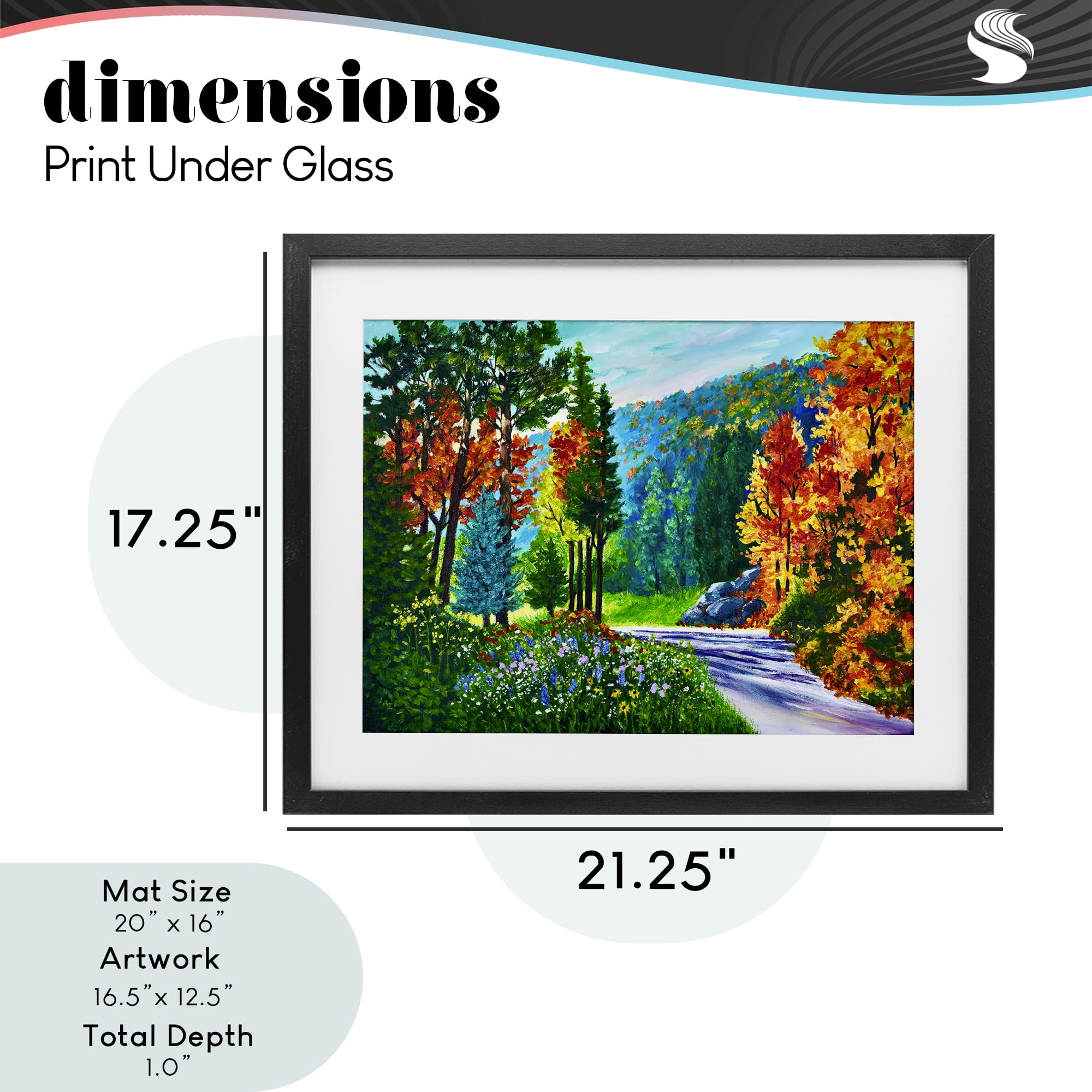 Stupell Industries Sunlit Autumn Woodland Pathway Black Framed Print Under Glass, design by Lee Ann Zirbes