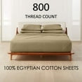 thumbnail image 2 of 24" DEEP POCKET, ABORN 800-Thread-Count, 100% Egyptian Cotton, 6 PC Alaskan King Taupe, 2 of 8