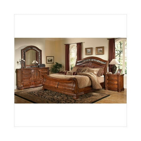 Wynwood Furniture Cordoba Sleigh Bedroom Set In Burnished Pine Wynwood Furniture Cordoba Sleigh Bedroom Set In Burnished Pine