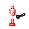thumbnail image 2 of FVDPWYE Christmas Nutcracker Figurine 11.22'' Tall with Lights Standing Decorative Nutcracker Ornament for Desktop Centerpiece Family Red White Gift Box, 2 of 9