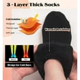 thumbnail image 3 of 4 Pairs Women's Thermal Socks - Thick, Warm, Cozy Crew Socks for Winter Hiking, Running, Gifts, 3 of 7