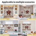 thumbnail image 5 of Red Texas Star Vintage Kitchen Curtains Window Panels, Farmhouse Berry Grey Wooden Insulated Window Treatment Curtain, Grommet Curtains for Bedroom/Living Room/Bathroom, 2 Piece 52"Wx72"L, 5 of 8