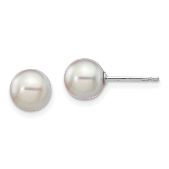 Auriga Fine Jewelry 14K White Gold 6-7mm Grey Stud Earrings for Women