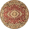 thumbnail image 1 of Ahgly Company Indoor Round Medallion Brown Traditional Area Rugs, 4' Round, 1 of 4