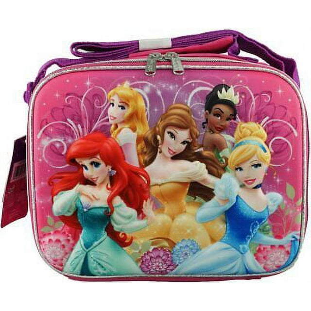 Disney Princess Lunch Box Bag 3D EVA Molded Ariel Belle Aurora Tiana