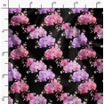 thumbnail image 2 of Soimoi Black Modal Satin Fabric Leaf Floral Print Sewing Fabric Yard 42 Inch Wide, 2 of 6