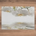 thumbnail image 3 of Ambesonne Flower Jigsaw Puzzle, Orchids on Rippling Water, Heirloom-Quality Fun Activity for Family Durable Cardboard, 1000 pcs, Off White Orange, 3 of 5