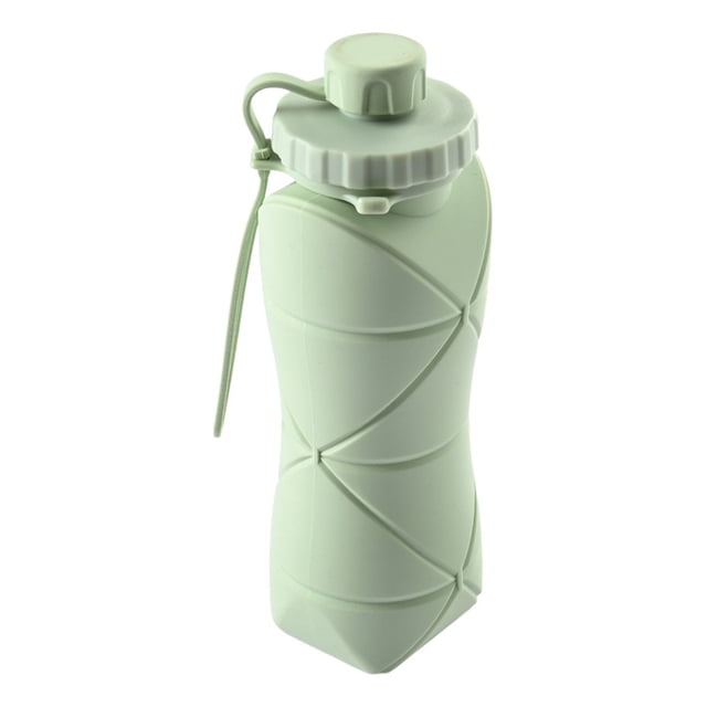 Botella de agua plegable portátil de silicona de 600 ml para té al aire libre