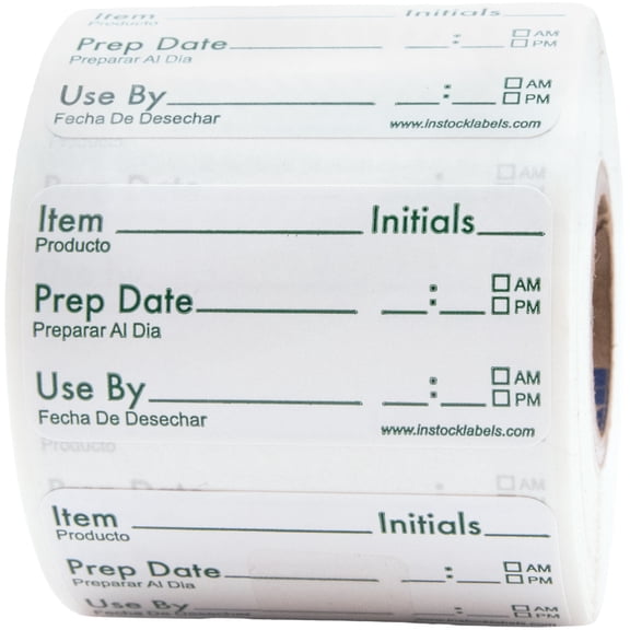 White Removable Shelf Life Use By Food Rotation Labels | 1 x 2" inch - 500 Pack | InStockLabels.com