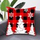 thumbnail image 5 of Decoración navideña para el hogar: fundas de almohada navideñas de invierno, navideñas, rústicas, para exteriores, con copos de nieve rojos, juego de 4 fundas de almohada para sofá cama, decoración, 5 of 8