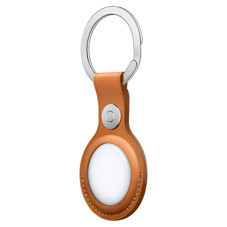 AirTag Leather Key Ring - Golden Brown