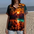 thumbnail image 5 of Yopmin Hawaiian Shirt for Women Palm Tree Print Summer Tropical Hawaiian Blouse Button Down for Beach Vacation Travel Summer, 5 of 7