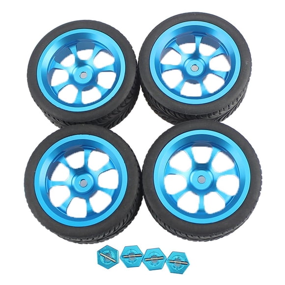 Adaptadores de rueda de bujes hexagonales de aluminio de 4 piezas de 12 mm, llanta de pestillo de metal para juguetes WL
