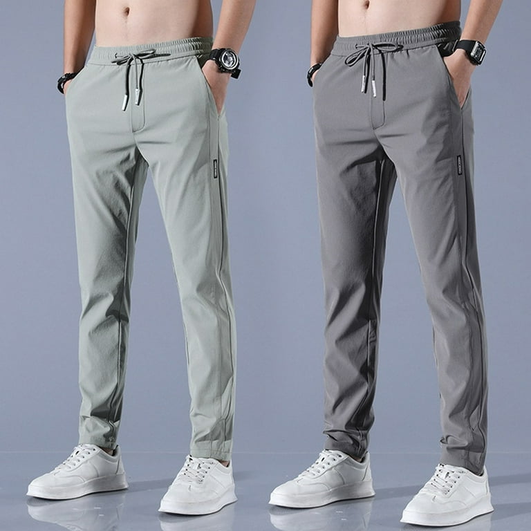 Men's Trendy Ice silk pants for work with Wrinkles