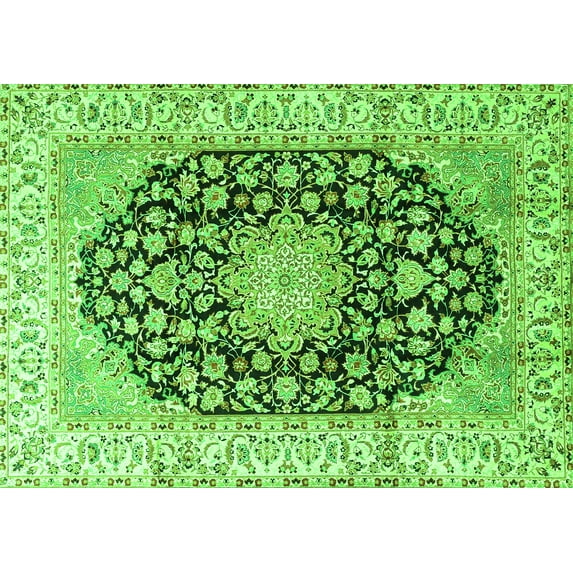 Ahgly Company Indoor Rectangle Persian Green Traditional Area Rugs, 8' x 12'