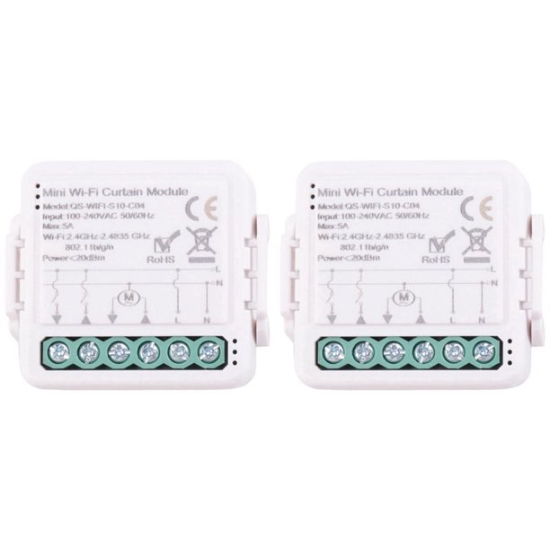 2X Tuya Smart WiFi MóDulo de Interruptor de Cortina para Persiana Enrollable Motor EléCtrico Smart Life APP Control Remoto