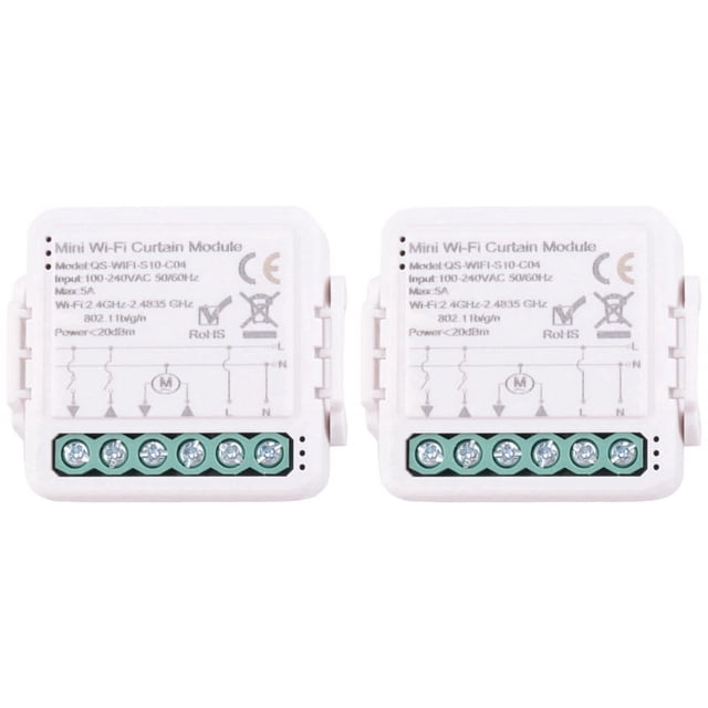2X Module Interrupteur de Rideau Intelligent Tuya WiFi pour Volet Roulant Moteur Électrique Application Smart Life Télécommande