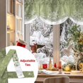 thumbnail image 5 of Green Snowflakes Tie Up Valances Curtain, Winter Xmas Green White Nature Snow Scene Adjustable Rod Pocket Short Window Treatment Tie Up Curtains Valances for Kitchen Living Room Bathroom 42x12 Inches, 5 of 9