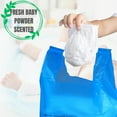 thumbnail image 2 of Baby Diaper Bag Disposable (500 Count, Blue) Fresh Baby Powder Scented Easy Tie Handles Bulk Diaper Sacks (500 Bags), 2 of 8