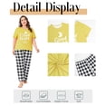 thumbnail image 5 of Musefolio Women's Pajama Sets Summer Short Sleeve Round Neck Comfort Fit Checkered Print Casual Sleepwear 1X-5X, 5 of 8