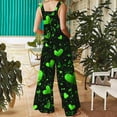 thumbnail image 5 of BiZtdJrK Lightning Sale, Saint Patricks Day Rompers for Women Cotton Linen Comfy Lounge Jumpers Trendy Shamrock Printed Overalls with Pockets Green S, 5 of 8