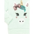 thumbnail image 3 of Miss Chievous Girls’ Sequin Critter Plush Faux Sherpa Pullover Hoodie, Sizes 4-16, 3 of 3