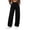 Black, variant on Women Button Zipper Fly Wide Leg Pants Solid Casual Trousers With Pockets