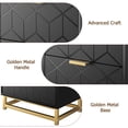 thumbnail image 6 of Homhougo Black Nightstand with 4 Drawer Bedside Table, Golden Base and Geometric Pattern for Bedroom, Living Room, 6 of 6
