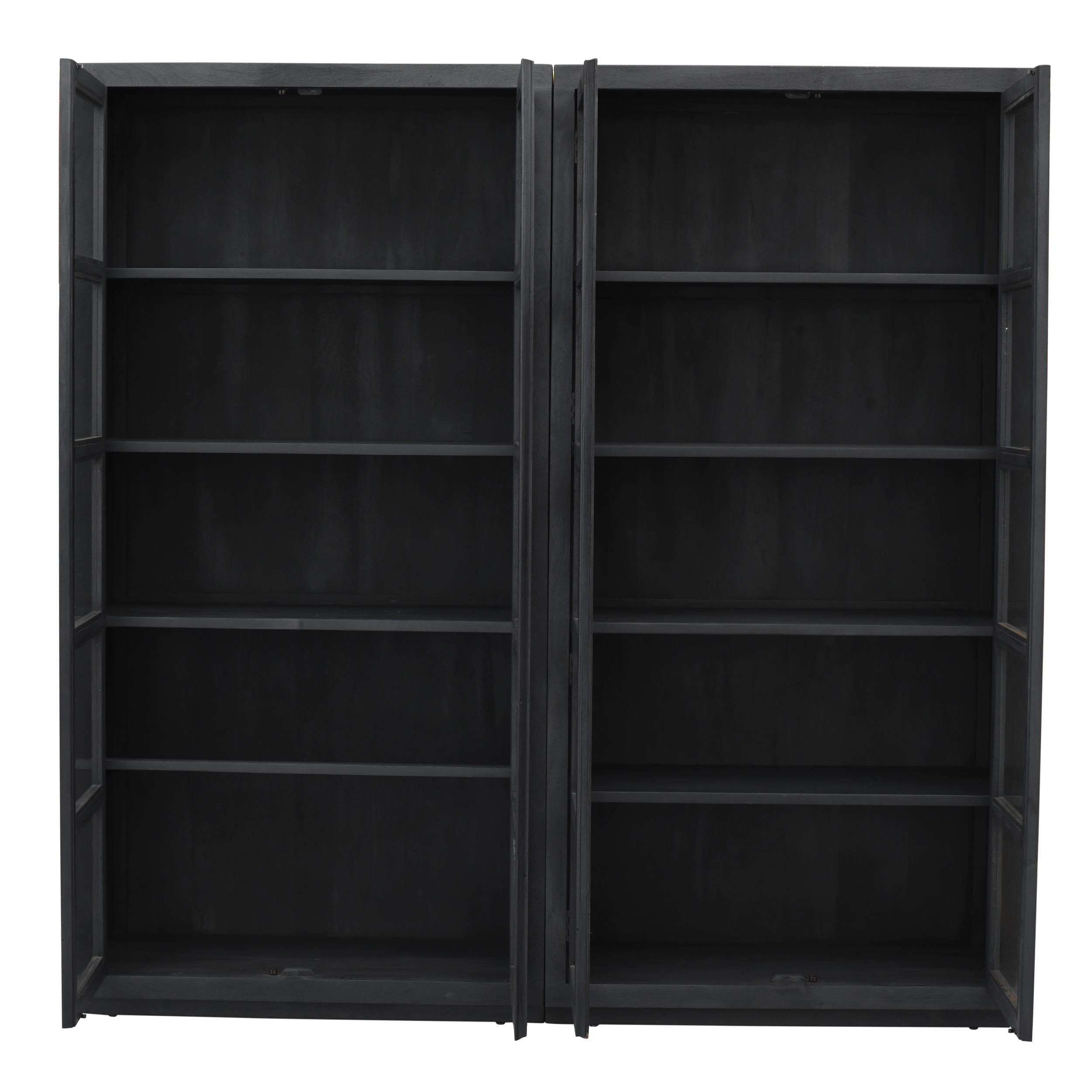 Argyle Bookcase in Modern Graphite Black Finish on Reclaimed Solid Wood