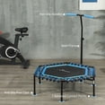 thumbnail image 6 of Soozier 45" Mini Trampoline, Rebounder Trampoline for Adults with LED Lights and Adjustable Handle, Quiet Bungee Rebounder, Blue, 6 of 9
