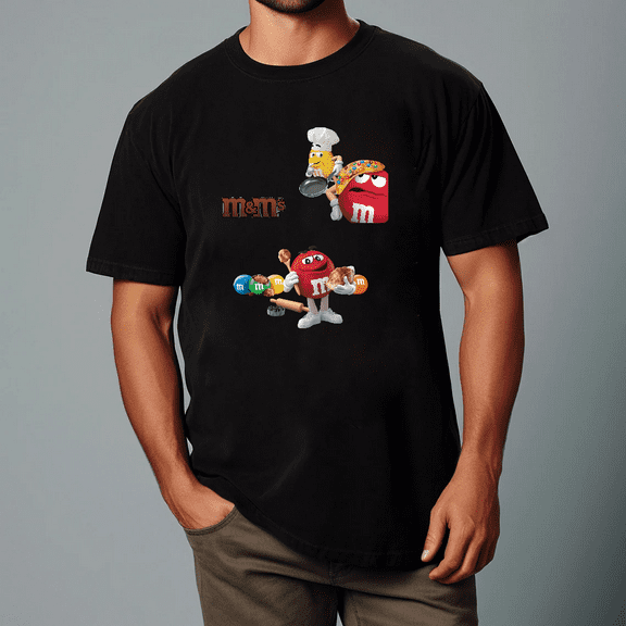 Exclusive M&M's Candy Short Sleeve Fun and Cool Graphic Unisex T-shirt, for men & women, up to size 5XL