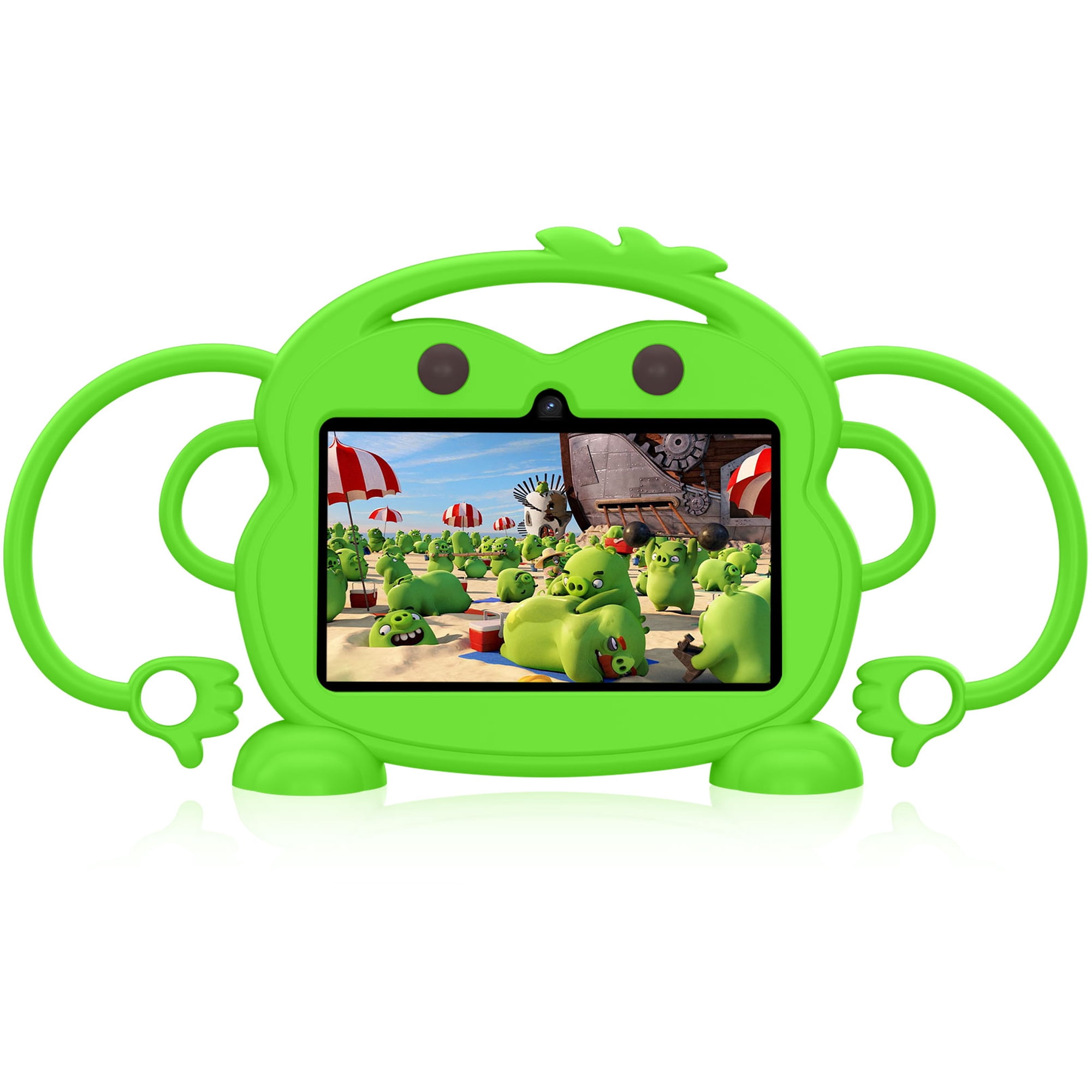 Kids Tablet, 7 inch Android Tablet for Kids, 6GB RAM 32GB ROM Quad-Core Toddler Tablet with Shockproof Case, Bluetooth, WiFi, Parental Control, 2MP+2MP Dual Camera, GPS, Games